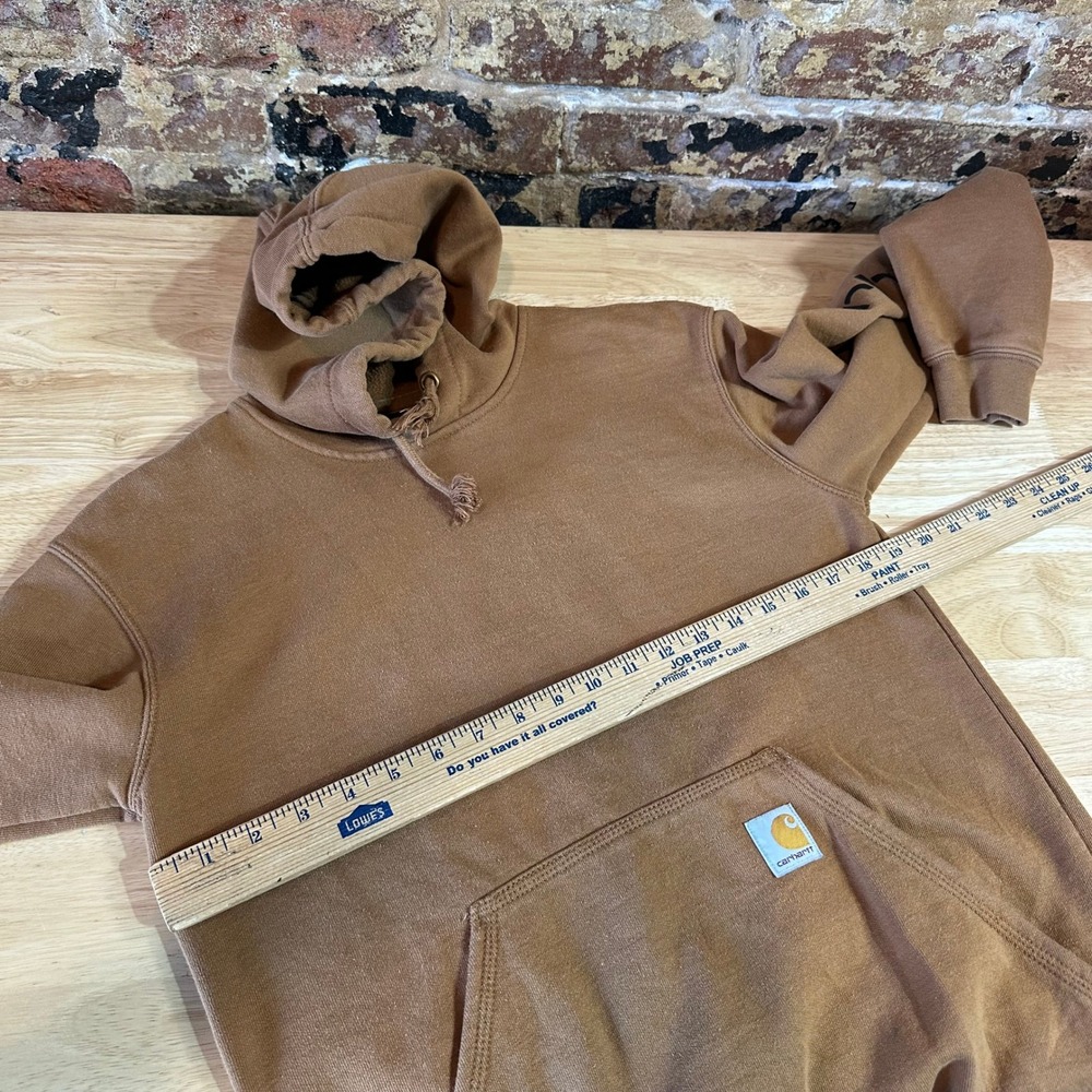 Carhartt K288 BRN Midweight Hoodie Brown Sleeve Logo Mens XS - Picture 5 of 12